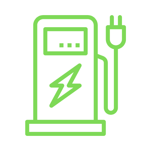 ev charging station design icon green