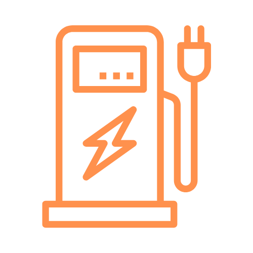 ev charging station design icon orange